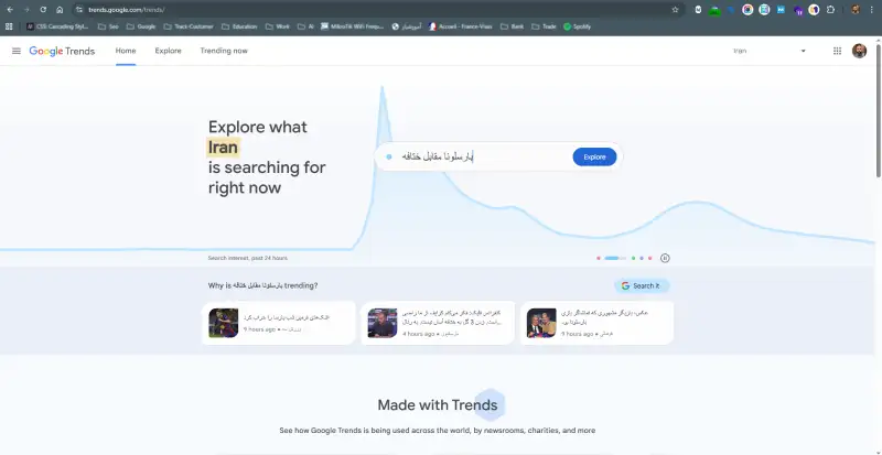 ورود به وب سایت گوگل ترندز